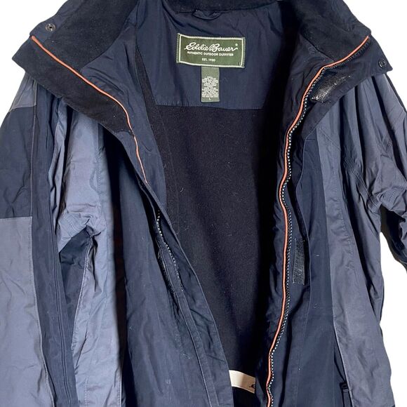 EDDIE BAUER Weatheredge Men’s Size Large L Parka Winter Snow Jacket Coat Black - Picture 2 of 5